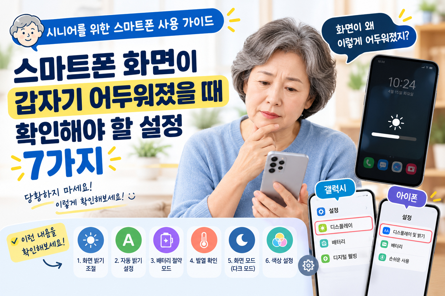 스마트폰 화면 밝기 설정 가이드