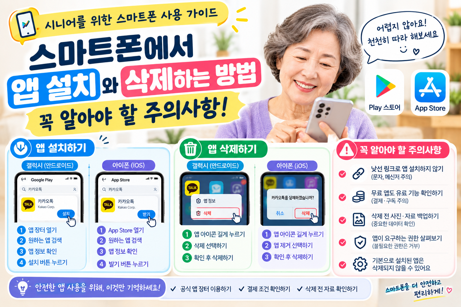시니어 스마트폰 앱 설치·삭제 가이드